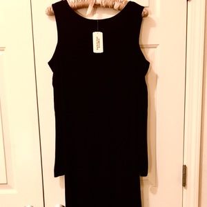 NWT Forever21 Ribbed Cold-shoulder Black Maxi Dress Size Large